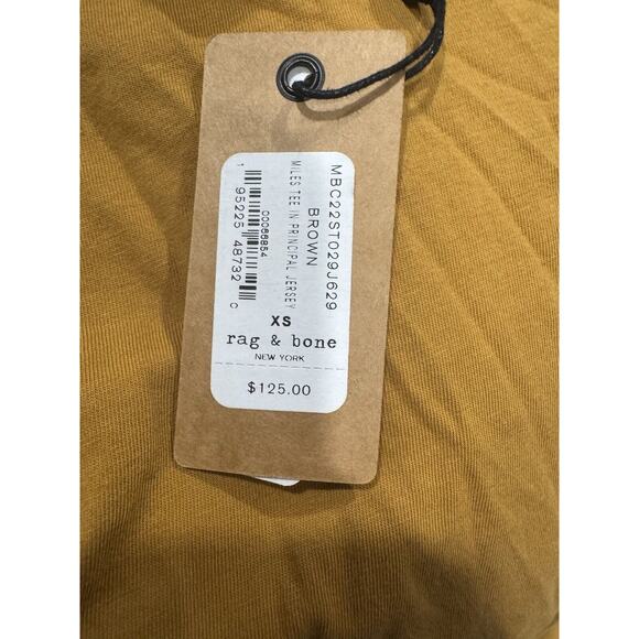 RAG & BONE Miles Principal Jersey T-Shirt w/Pocket, Brown, Size XS NWT - Picture 3 of 3